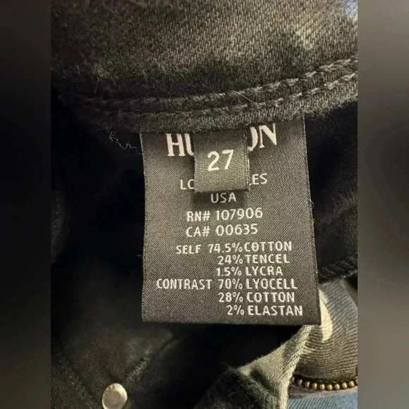 Hudson Jeans Collin Vice Versa Skinny Size 27 Black Floral - Picture 11 of 12